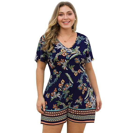 navy plus size jumpsuit