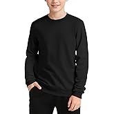 BOOPH Boys Long Sleeve Shirts Kids Crewneck Basic Tee Sports Pollover T-Shirt