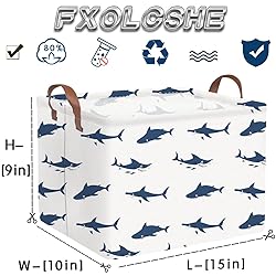 FXOCSHE Rectangular Easter Shark Basket,Collapsible