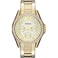 Fossil Women's Riley Stainless Steel Crystal-Accented Multifunction Quartz Watch