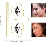 Rosymormor 14 Sheets Gold Metallic Face Temporary Tattoos Women Girls Festival view 5