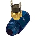 Derale 35021 -8AN x -8AN Premium 180 Degree In-Line Fluid Thermostat , Blue