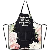 JNIAP Christian Kitchen Apron Christian Kitchen Gifts Bible Verse Apron Taste And See That The Lord Is Good Apron