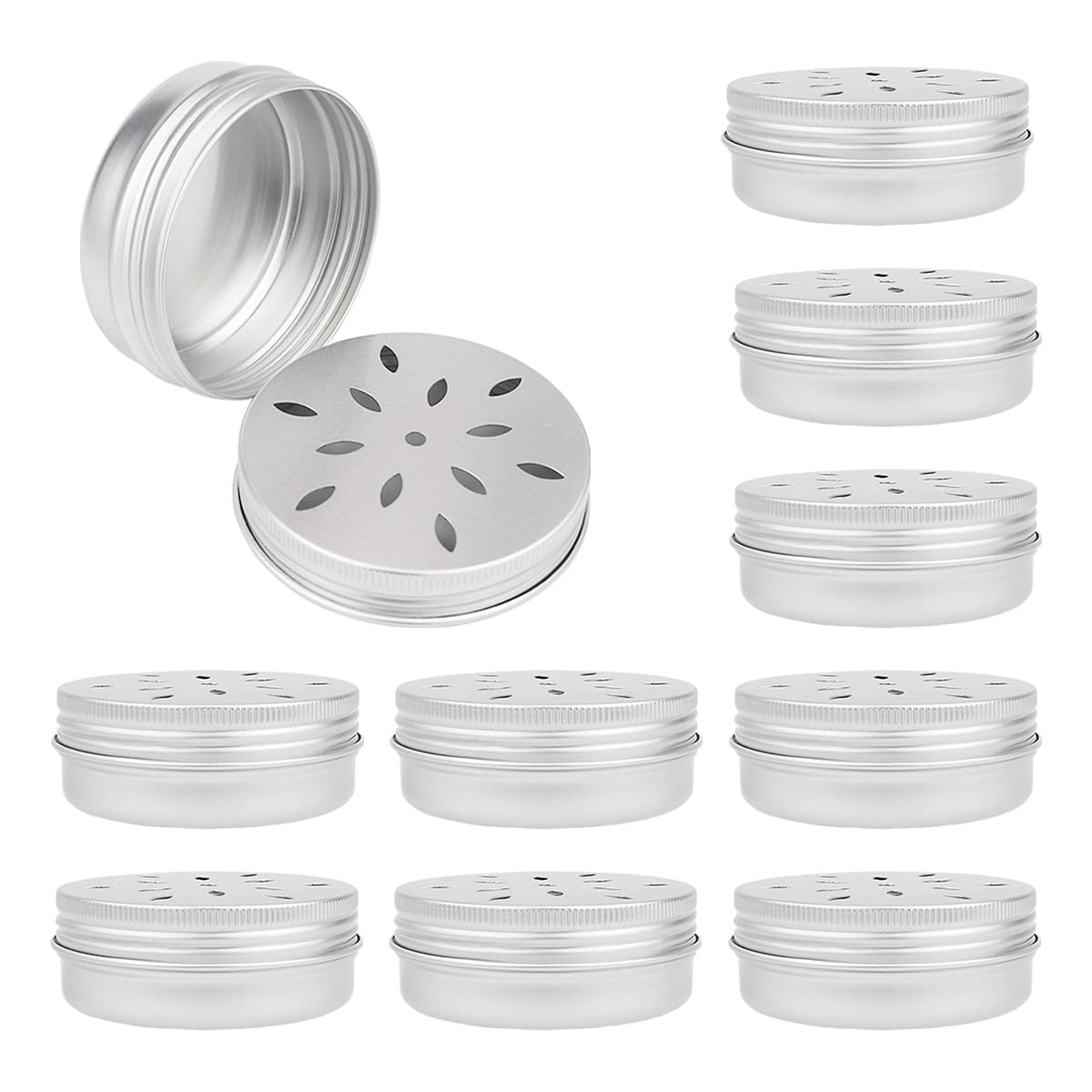 LNQ LUNIQI Round Dog Fragrance Training Nose with Lid Dog Training Nose Aluminium Puppy Fragrance Training Box Dog Training Box (Silver, Pack of 4)