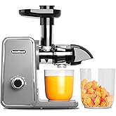 IWODTECH Juicer Machine, Cold Press Juicer with 2 Speed Modes, Slow Masticating Juicer Vegetable and Fruit, Celery Juicer, BP