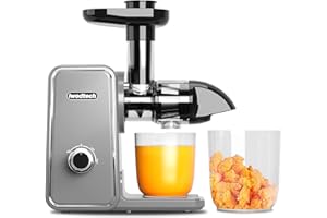 IWODTECH Juicer Machine, Cold Press Juicer with 2 Speed Modes, Slow Masticating Juicer Vegetable and Fruit, Celery Juicer, BP