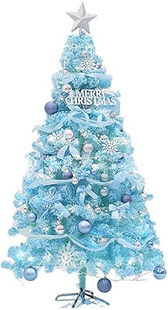 Immagini Natale Con Neve.Dhfw Neve Che Accorreva Artificiale Albero Di Natale Con Luci A Led Blu Albero Di Natale Con Decorazioni Interni Ed Esterni Vacanza Arredamento Blu 210cm 7 Feet Amazon It Casa E Cucina