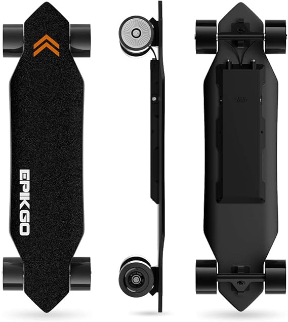 EPIKGO Electronic Skateboard with Dual-Motor Smart Skateboards [7 Ply Bamboo Board, Part No. [SS-K02]] - Portable Cruiser Longboard/Skate Board for Rider, Kids and Adults -Great for Outdoor