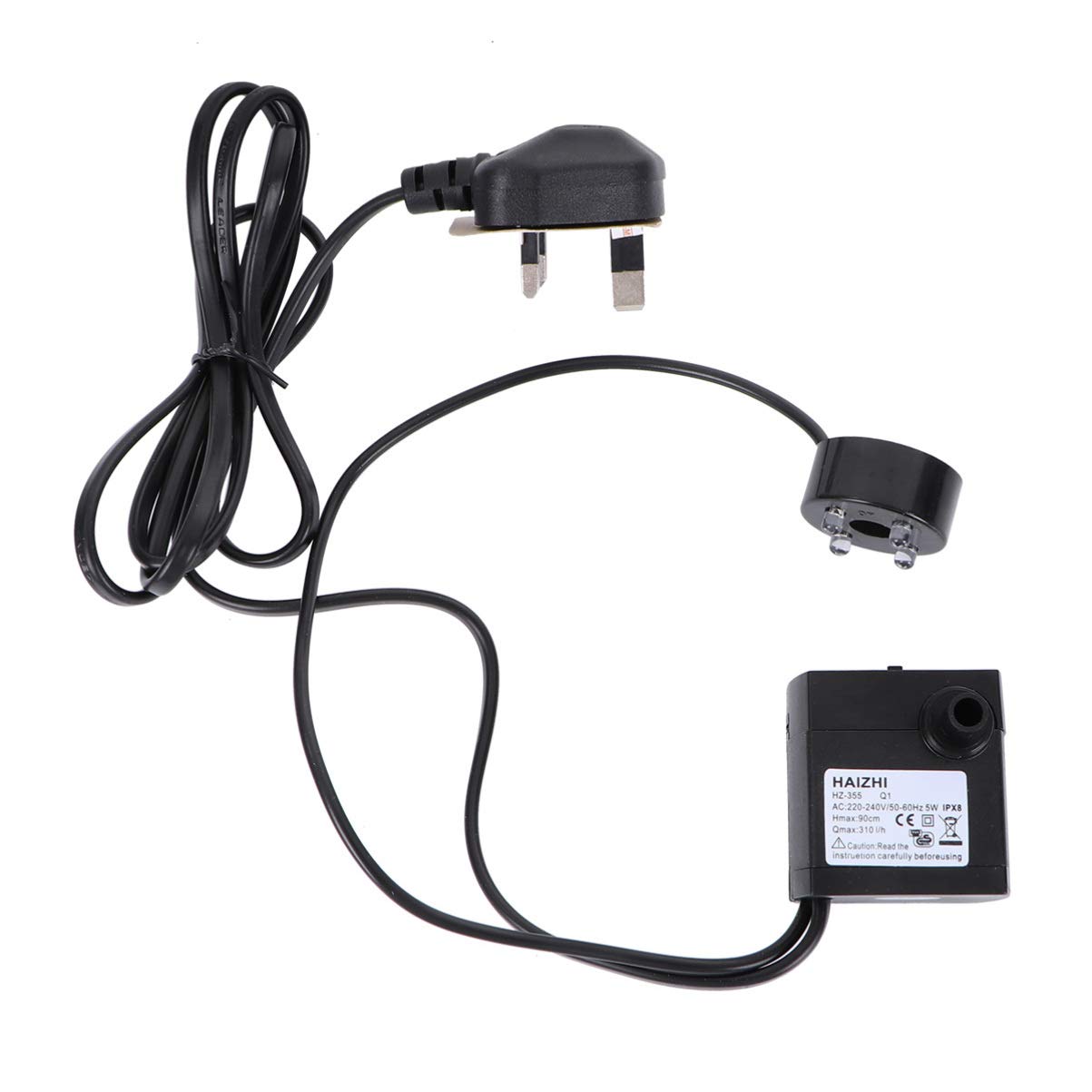 POPETPOP Aquarium Fountain Pump 5W Fish Tank Submersible Mini Pump with 4 LED Lights Super Silent Underwater Landscaping Pumps