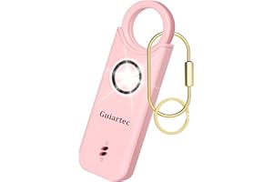 GUIARTEC Rechargeable Personal Safety Alarm for Women, 135 dB Loud Self Defense Keychain Siren with LED Strobe Light, Personal Emergency Security Safe Devices Key Chain Alarms for Women Kids Elderly (Pink)