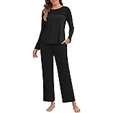 EWIGELIEBE Womens Pajama Sets 2 Piece Loungewear Pj Set with Pockets Comfy Lounge Sets Sleepwear Ladies Sleep Set Long Sleeve
