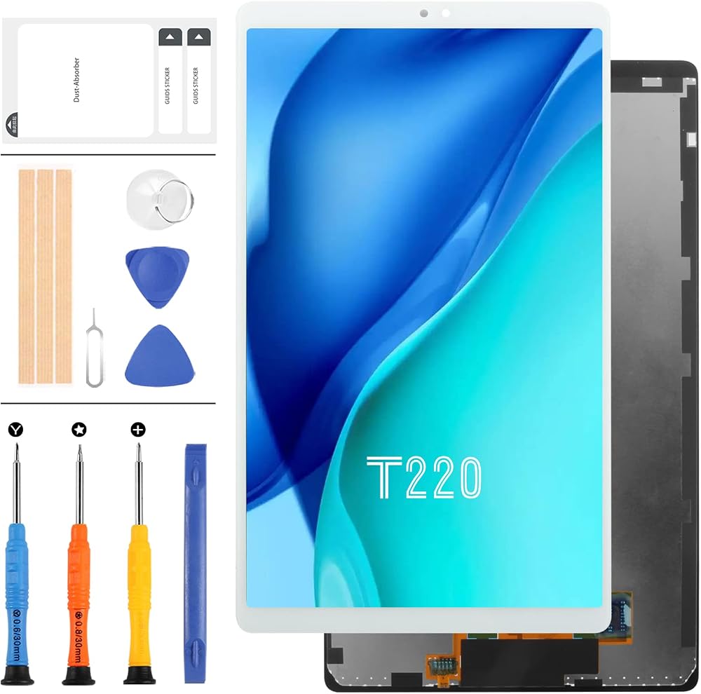 LADYSON LCD Screen Replacement for Samsung Galaxy Tab A7 Lite SM-T220 White LCD