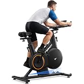 MERACH Magnetic Exercise Bike, Heavy Duty Stationary Bike for Home Gym | Low Noise Indoor Workout Spin Bike with Exclusive APP Training, Customizable Seating and Handlebar Height, 300 350 Lbs Option
