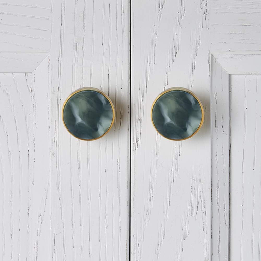 EVERGD 32mm Gold Brass Drawer Door Knobs Kitchen Cabinet Pulls Cupboard Handle Hardware Wall Mounted Clothes Coat Hook (9, Grey-Green) - Image 5