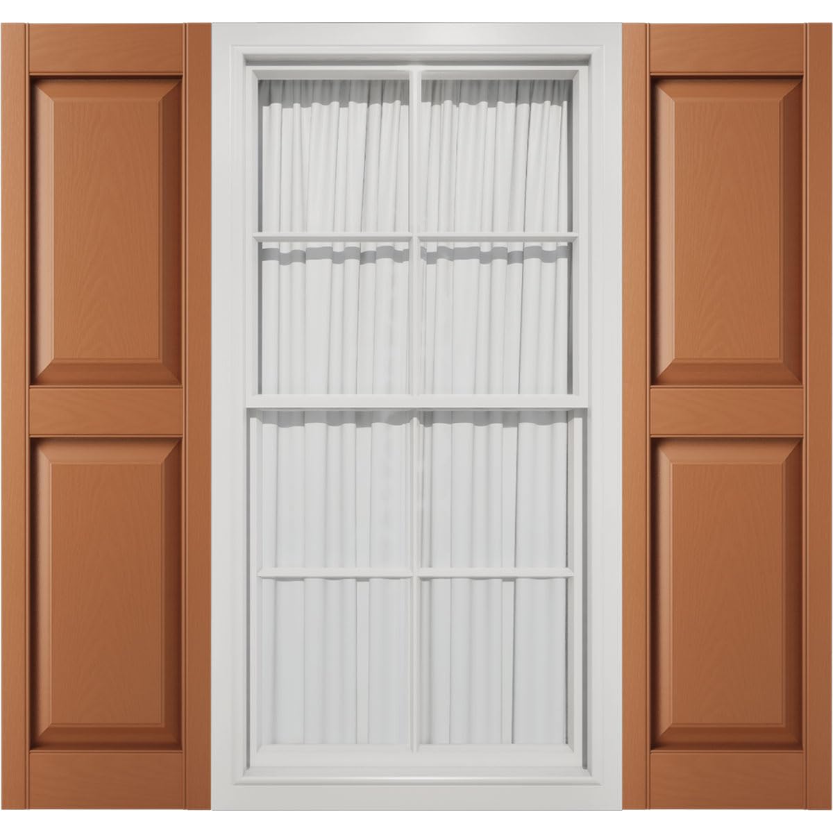 Photo 1 of ***FACTORY SEALED***14 3/4"W x 32"H Mid-America Vinyl, TailorMade Two Equal Panels, Raised Panel Shutters, w/Installation Shutter-Lok's (Per Pair), 945 - Platinum