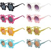 8 Pack Adults Flower Sunglasses 5.7" Womens Round Flower Glasses Cute Outdoor Summer Beach Pool Party Eyewear