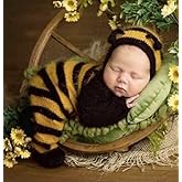 Lgvhydh Newborn Baby Photography Props Outfits Cute Bear Hat Romper Set Infant Baby Boy Girl Photoshoot Props Costume ﻿