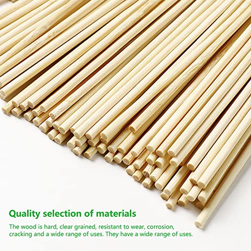 200 Pieces Round Wooden Sticks 300mm x 3mm for Candy Floss Natural Bamboo Sticks for Crafts and DIY