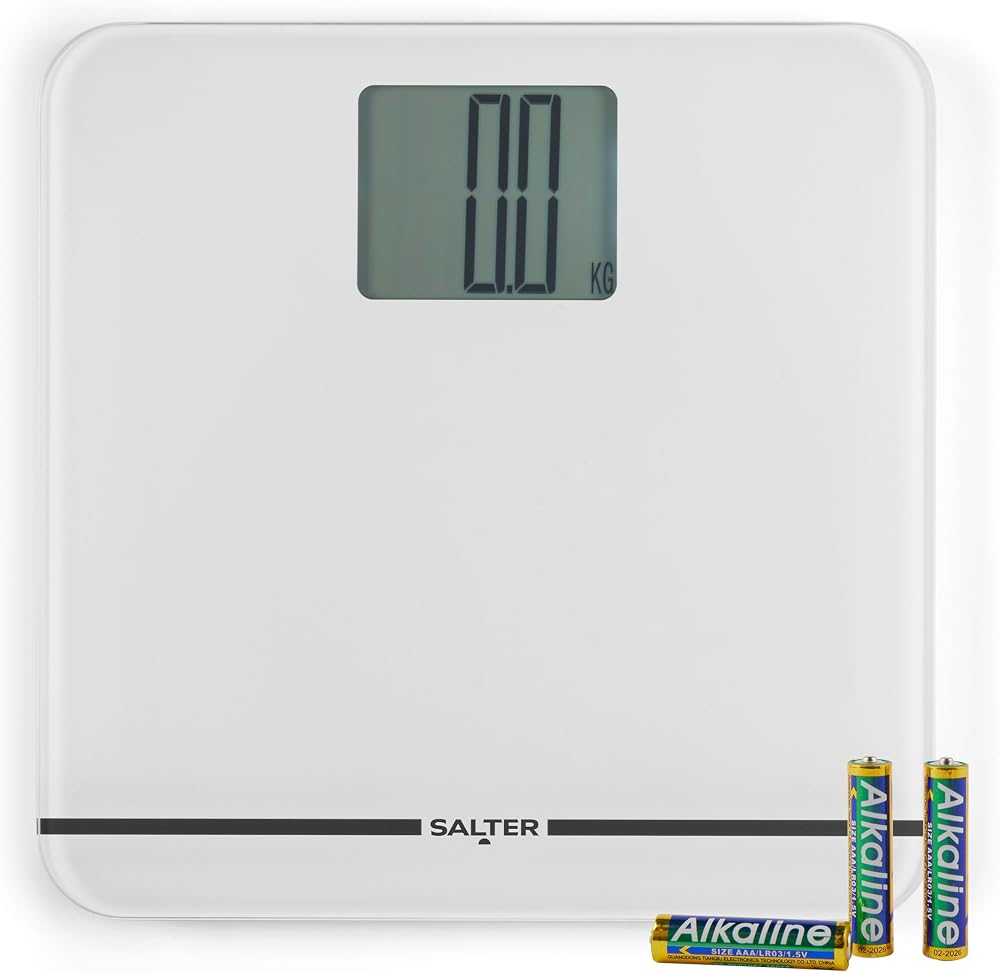 Salter Premium Max Electronic Bathroom Scales 250 kg Capacity Glass Platform