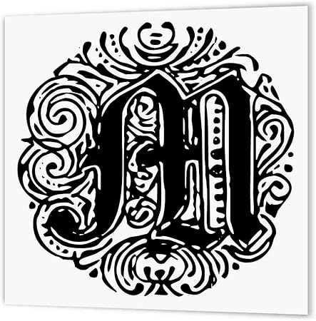 Amazon Com 3drose Ht 2 Fancy Letter M Iron On Heat Transfer Paper For White Material 6 By 6
