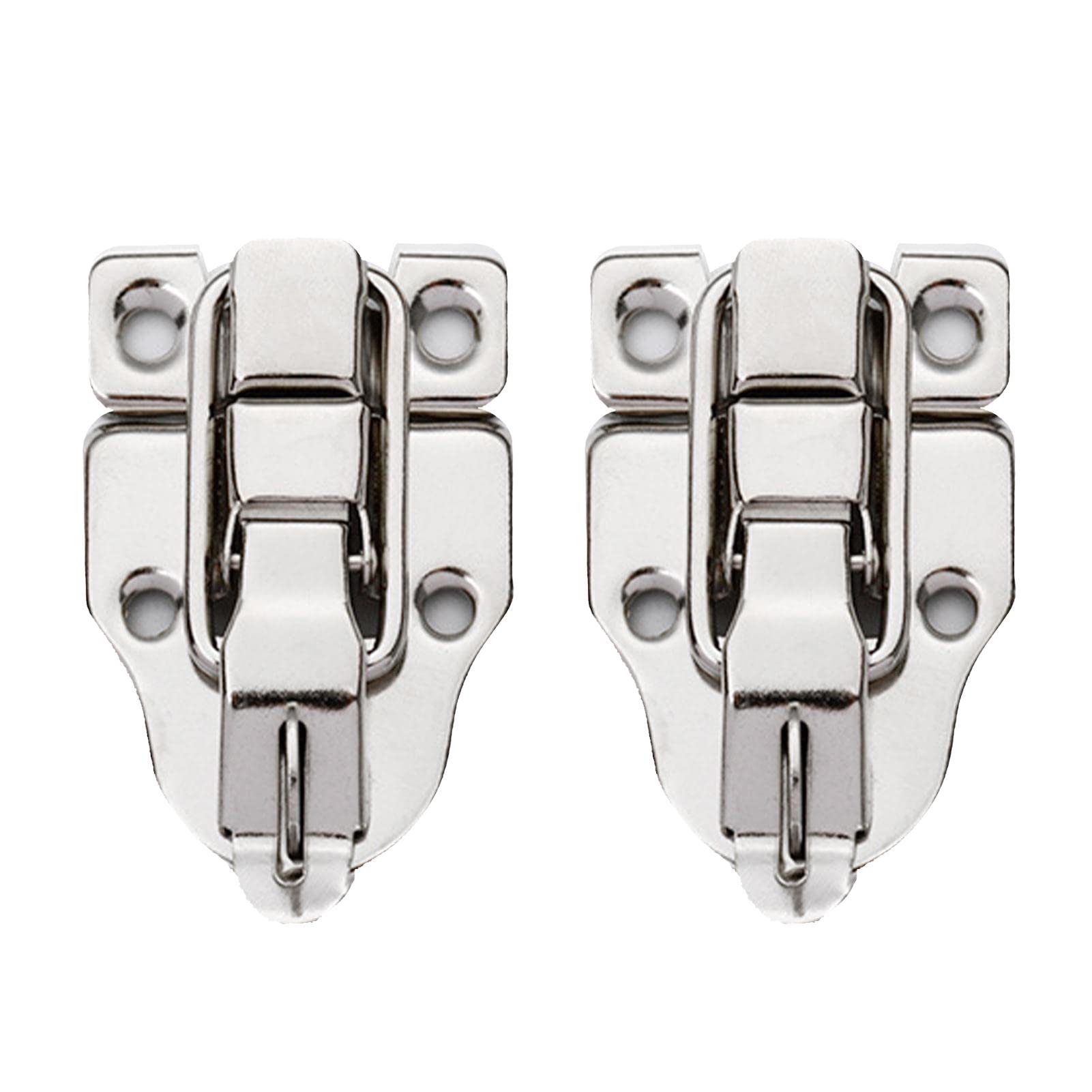 Antique Toggle Catch Latch Clasp, Retro Style Metal Box Buckle for Tool Boxes Jewelry Antique Duckbilled Hasp Latch Catch with Padlock Hole for Wooden Box Crafts(Silver)