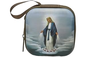 Religious Jewelry Storage Box Catholic Rosary Pouches Coin Purses Headphone Bag Prayer for Women Men Gift Prayer