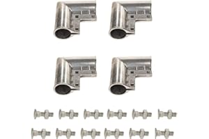 Dailydanny Chain Link Fence Gate Corner 1 3/8" x 1 3/8" Aluminum Gate Corner Gate Elbow, 4 Pack (Silver)