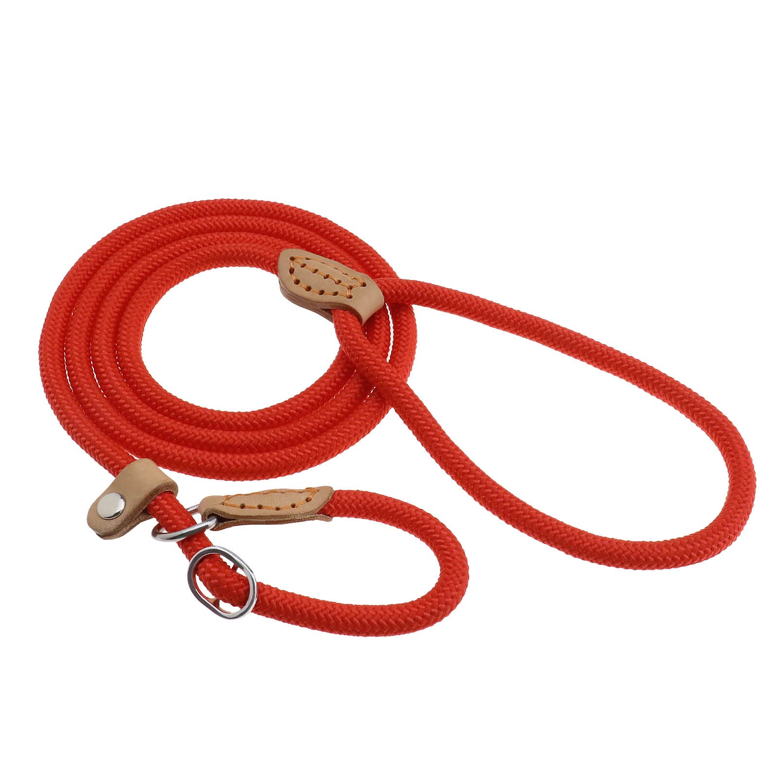 VGOL Dog Leash Slip Lead Braided Rope Durable Pet Strong Training Traffic Walking Lead Leash for Large Medium Dogs Small Puppy Red