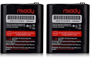 Miady Pack of 2 Two-Way Radio Rechargeable Batteries 3.6V 1000mAh for Talkabout Motorola 53615 KEBT-071A KEBT-071-B KEBT-071-C KEBT-071-D