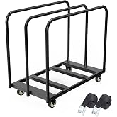 24In Width Folding Table Cart,3 Pole for Separating Area,6 Table Capacity | Table Dolly With 4In Swivel Caster, Store And Move Folding Rectangular&amp;Round Table, Easy to Through Doorway
