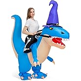 Max Fun Adult Inflatable Dinosaur Costume Blow Up Ride On T Rex Suit for Halloween Funny Dino Cosplay Outfit for Women Men Prehistoric Party Costume