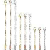 LXUEJIE 9 Pcs Necklace Extender, Rose Gold Necklace Extender, Alloy Necklaces Chain Extenders for Necklaces Bracelet Anklet, Delicate Chain Extenders (Gold/Silver/Rose Gold, 5/10/15cm)