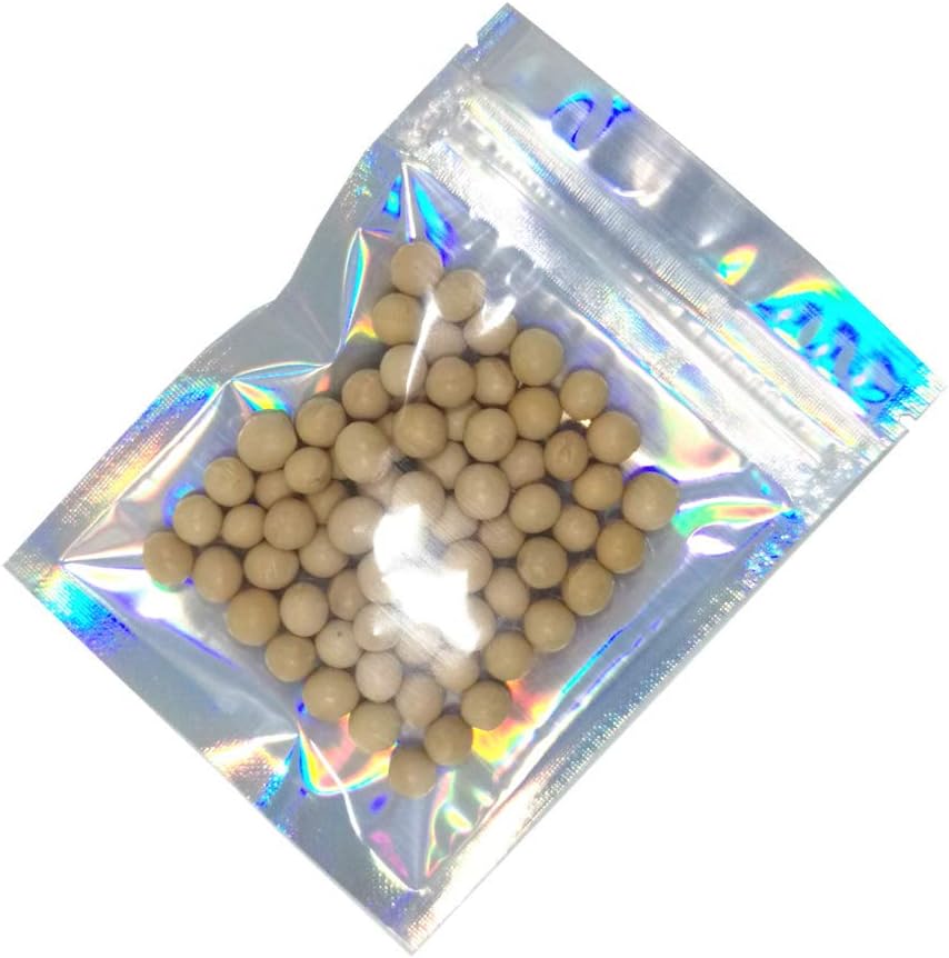Mylar Zip Lock Bags,100 Pcs 10x15cm Clear Resealable Mylar Bags,Aluminum Valve Zipper Foil Pouches Metallic Flat Bags for Candy Cookies Storage - Image 5