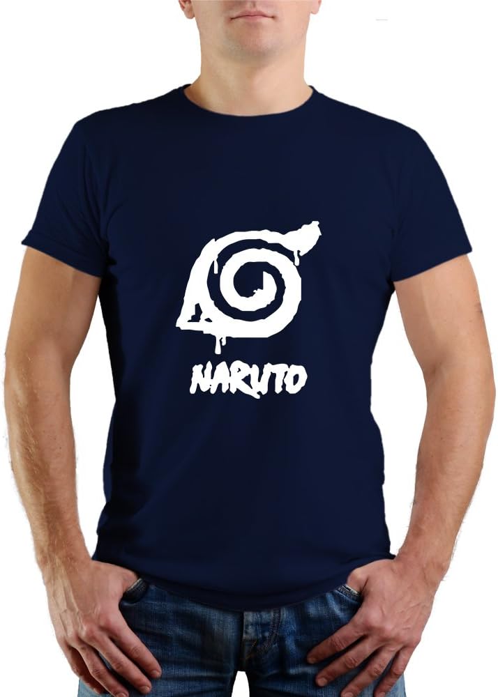 JIKRAA Men's Naruto T-Shirt (Blue, Large)