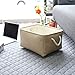 TheWarmHome Decorative Basket Rectangular Fabric Storage Bin Organizer Basket with Handles for Clothes Storage (Beige, Medium-1Pack,13.8L*9.8W*6.7H)