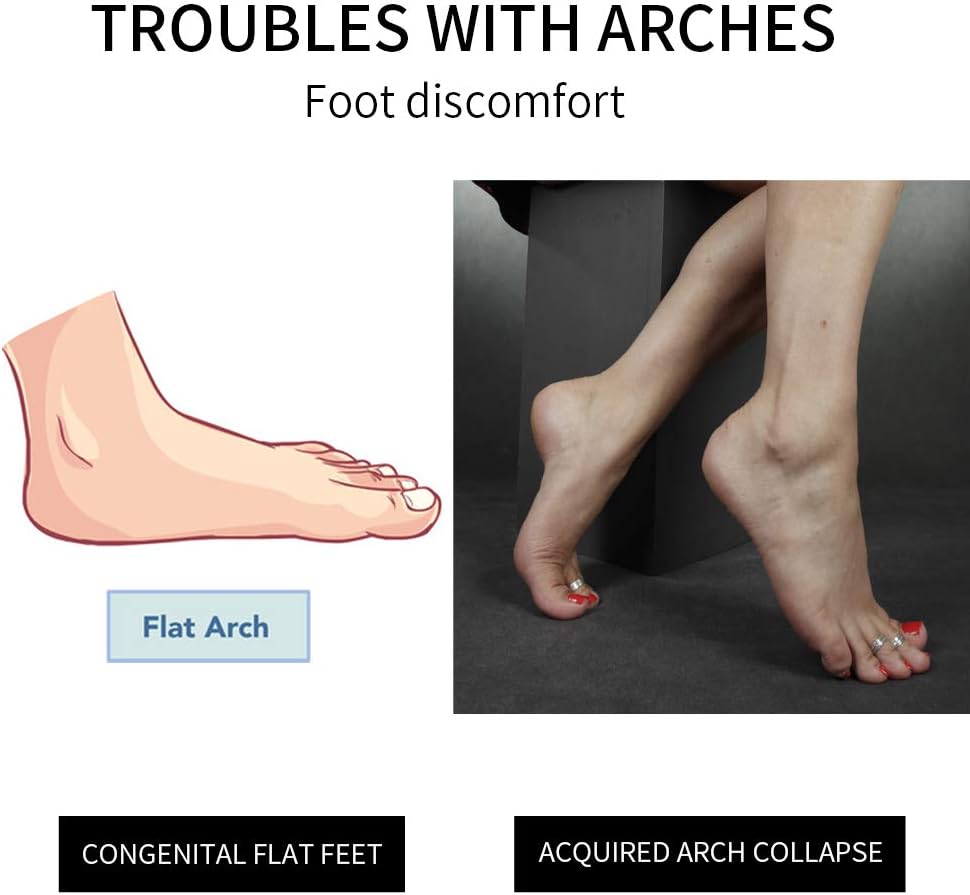 (12 Pieces) Arch Support Shoe Inserts for Flat Feet，Plantar Fasciitis，Relieve Pain for Women and Men，Thicken High Arch Support Insoles for Men and Women,Reusable Gel Arch Pads: Health & Personal Care