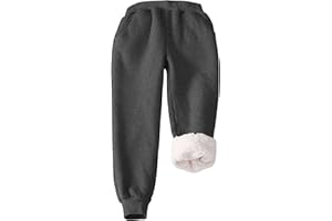 Flygo Girls Boys Fleece Joggers Sweatpants Sherpa Lined Winter Warm Elastic Waist Jogger Pants with Pockets