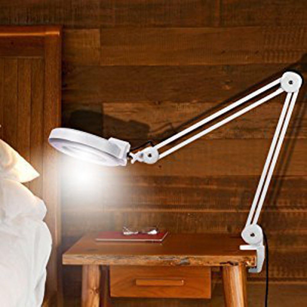 8X Professional Magnifier Desk Lamp, 110V Clamp Mount Light