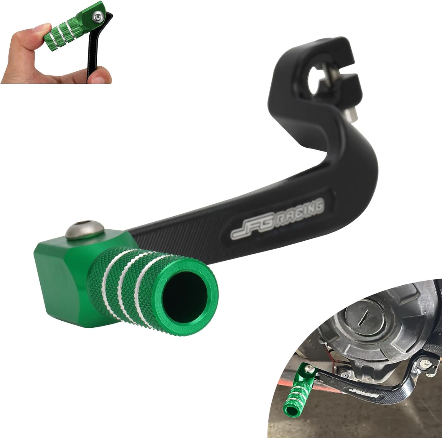 Photo 1 of JFG RACING Dirt Bike Gear Shift Lever,CNC Foldable Foot Shifter Pedal for KLX110 2010-2024/KLX110L 2010-2024-Green