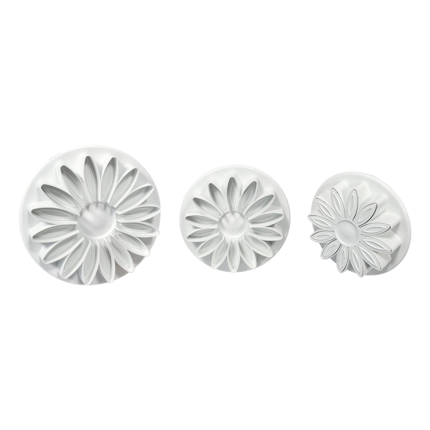 PME Veined Sunflower Daisy Gerbera, Set of 3,White