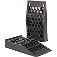 OULEME Low Profile Car Service Ramp with Anti-Slip Pads, 2 Pack for Oil Changes and Lift Vehicle Maintenance, Low Car Tire Ramps for Jack Support