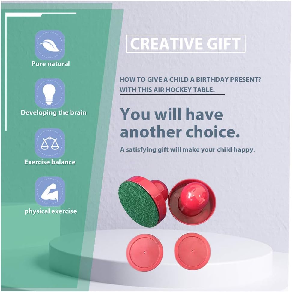 haxTON Air Hockey Table Accessories Sets with 4 Size Pucks and 2 Plastic Lightweight Goalies Replacement Accessories for Air Hockey Game Tables (Mini air Hockey Table) : Sports & Outdoors