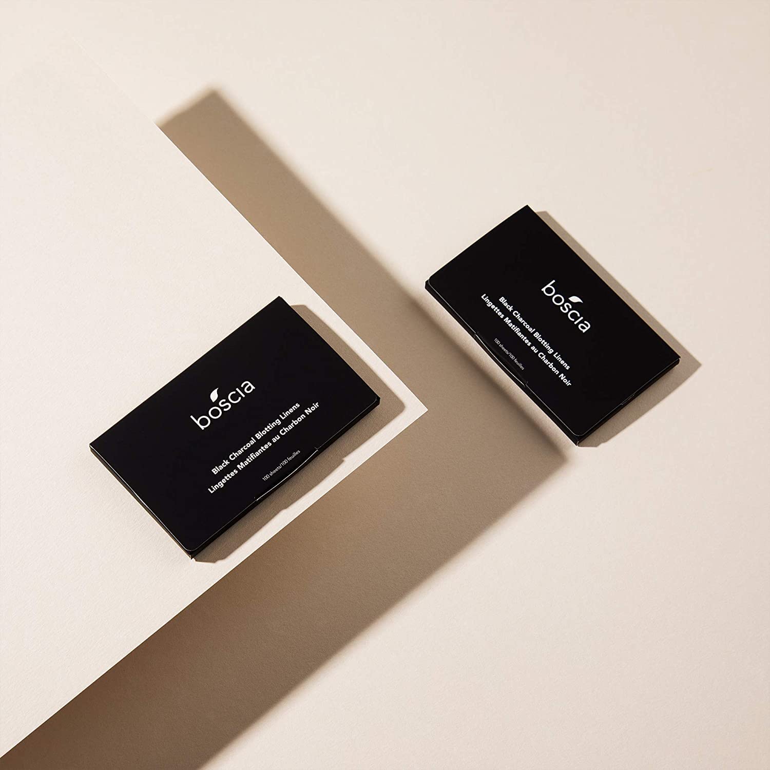 boscia Black Charcoal Blotting Linens - Vegan, Cruelty-Free, Natural Skin Care - Oil Blotting Sheets for Face - For Combination to Oily Skin Types - Travel Size - 100 Sheets
