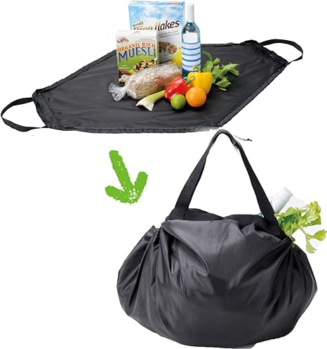 Amazon Co Jp 丸辰 レジャー アウトドア ピクニック 楽々 バッグ 大容量 風呂敷 みたいに 開いて 絞って まとめる ショルダー トート バッグ ブラック ホーム キッチン