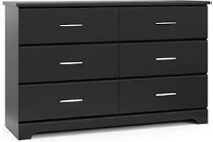 Storkcraft Brookside 6-Drawer Dresser (Black) – GREENGUARD Gold Certified, Nursery & Kids Storage, Nursery Essentials, Kids Room Storage, Durable Bedroom Dresser