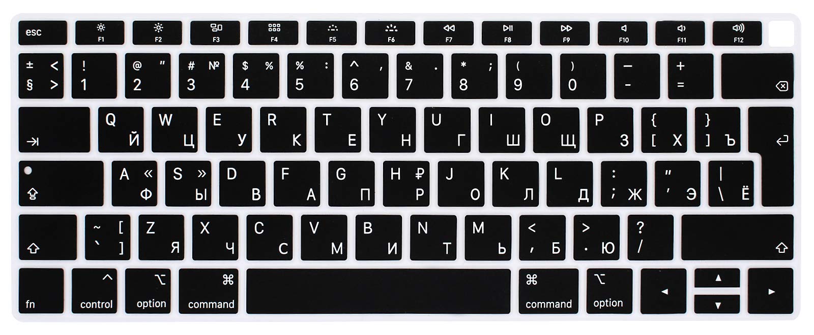 MMDW Russian Language Keyboard Cover Compatible with MacBook Air 2018 Release 13.3 inch A1932 with Retina Display and Touch ID Silicone Soft Protector,European Version