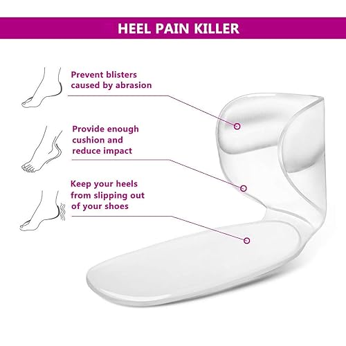 Heel Grips, FOCONEE High Heel Cushion Silicone Shoe Pads for Too