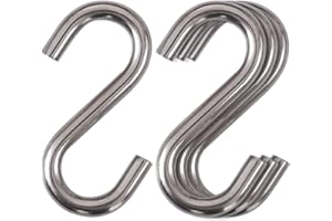 Cozihom Heavy-Duty 304 Stainless Steel S Hooks, 3.3 Inch Hammock, Swing S Hooks, Industrial Grade Quality Utility Hooks 4 Packs
