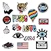 16 Pcs Iron On Embroidered Motif Applique Glitter Sequin Decoration Patches DIY Sew on Patch for Jeans, clothing