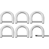 uxcell D-Rings Screw in Shackle, Zinc Alloy Horseshoe U Shape D Ring Buckles for DIY Leather Craft